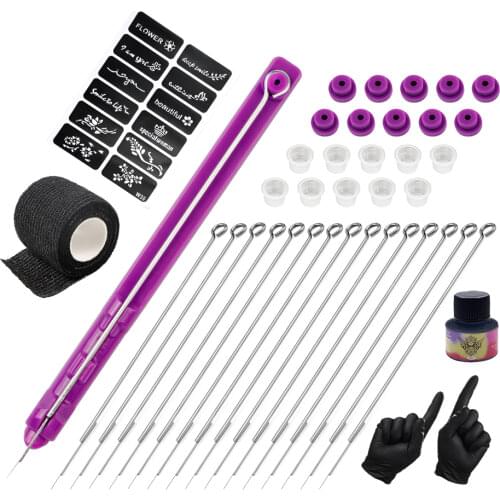 Hand Poke and Stick Tattoo Kit Tattoo Hand Poke Pen Clean & Safe Tattoo Machine DIY Tattoo Tool for Tattoo Supplies