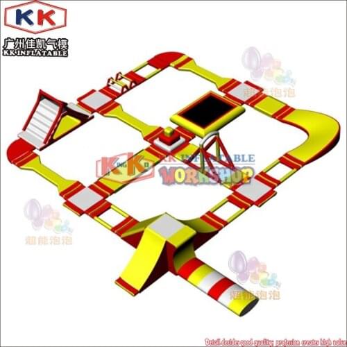 Outdoor Amusement Water Theme Inflatable Sea Island Floating Obstacle Park Price