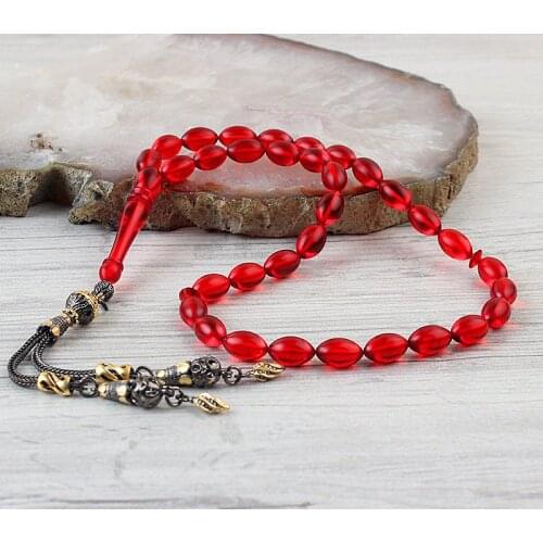 Natural Amber Gold Plated 925 Silver Tassel 33 Beads For Prayer Tasbih Muslim Rosary Men Women Meditation Jewelry From Turkey