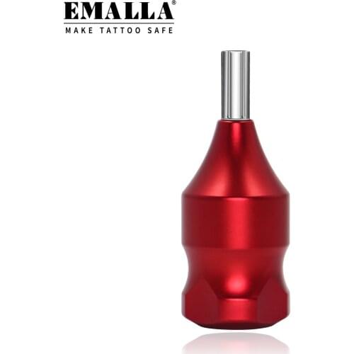 EMALLA Newest META 32mm Red Tattoo Cartridge Grip Tattoo Grip Crafted with Aircraft Aluminum for Tattoo Machine Gun Supplies