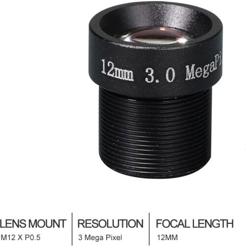 Witrue HD CCTV Lens 3MP 12MM M12*0.5 Mount 1/2.7 F1.8 28 degree for Security CCTV Cameras