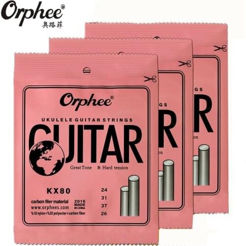 Orphee KX80 024-026 Ukulele Strings Crystal Nylon Line Music Wire Set Ukulele Accessories 3 set
