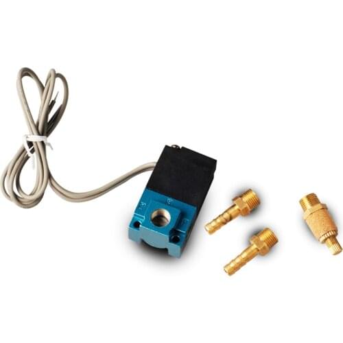Pneumatic Fitting 1/8NPT Quick Connect 3 port valve Boost Solenoid Valve 12v With Brass Silencer ev-01