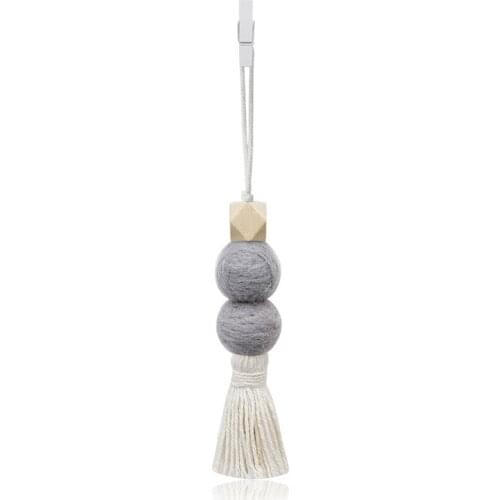 Rear View Mirrior Pendant Accessory Felt Ball Tassel Car Diffuser Hanging Car Interior Decor Ornament for Vehicle Home