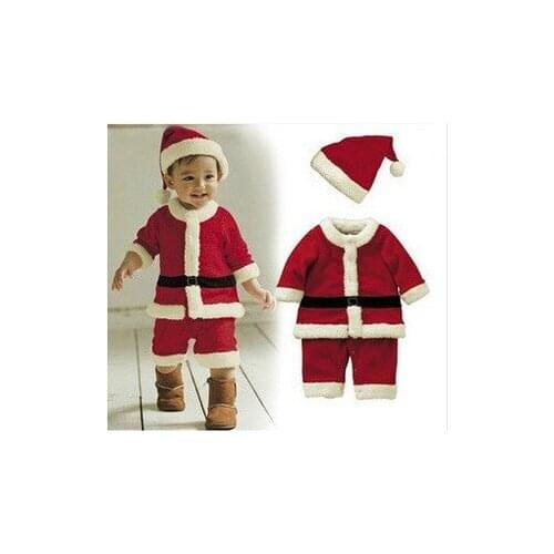 Christmas Baby Boy Santa Claus Costume Boys Set Winter Romper Long Sleeve Toddler Girls Red Romper Cute Infant Baby Winter Dress