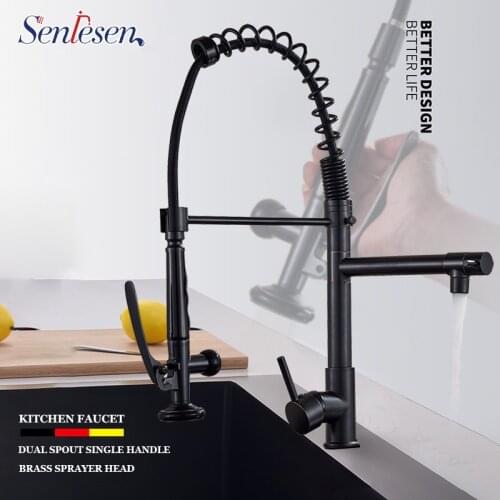 Senlesen Kitchen Faucet Brass Pull Out Sprayer Mixer Tap Single Handle Hot Cold Water Kitchen Faucets For Sink Torneira Cozinha