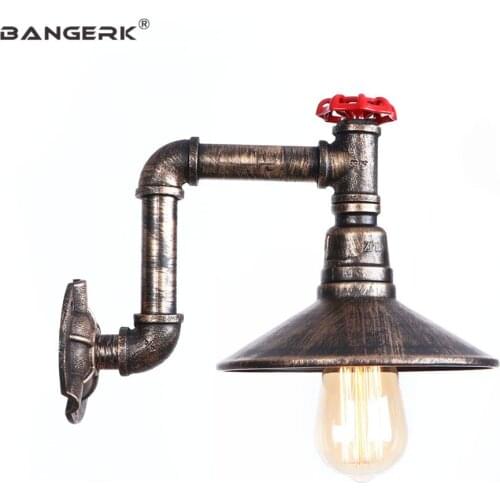 Retro Loft Decor LED Wall Lamp Iron Antique Water Pipe Wall Light Industrial Edison Wall Sconce Aisle Bedside Home Lighting