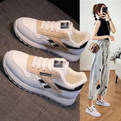 Forrest Shoes Womens Winter Plus Velvet High-Top Shoes Tide Ins Sports Shoes Womens Wild Casual Running Shoes