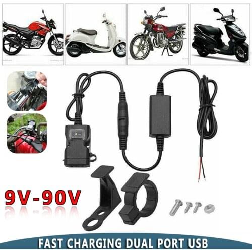 12V Motorcycle Dual USB Charger Motorbike Waterproof Power Adapter Supply Motorcycle Handlebar Charging Socket Accessories