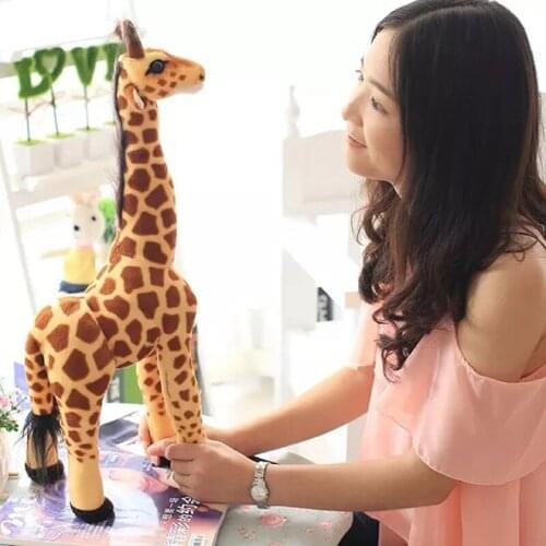 55cm Real Life Giraffe Plush Toys Cute Stuffed Animal Dolls Soft Simulation Giraffe Doll High Quality Birthday Gift Kids Toy