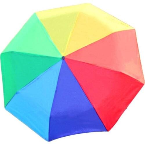 Rainbow Color Large Umbrella Color Umbrella Umbrella Compact Anti-UV Parasols Compact Proof Travel Outdoor Protection Women