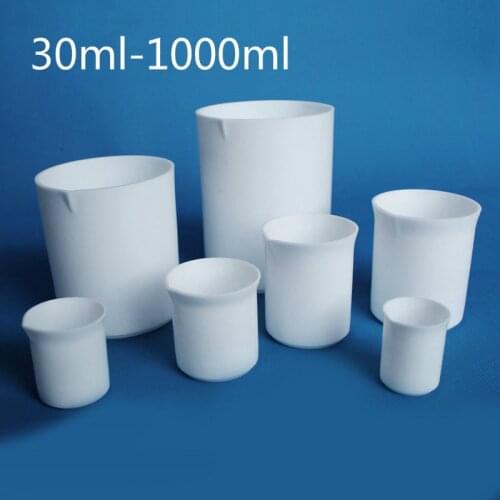 1pc/lot Capacity 30ml-1000ml PTFE Beaker, Beaker F4 Beaker, Measuring Cup Acid Alkali Resistance for Laboratory