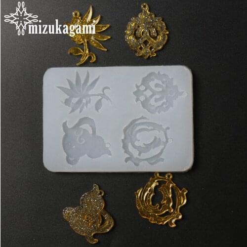 1pcs UV Resin Jewelry Liquid Silicone Mold Flowers Gourd Resin Charms Pendant Molds DIY Silicone Resin Mold For Jewelry Making