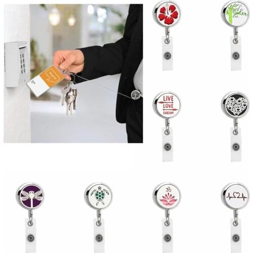 BJ-6 Turtle 316L stainless steel Badge Holder Essential Oil Diffuser Locket Name Tag Alligator Clip Holder Free 10pcs pads