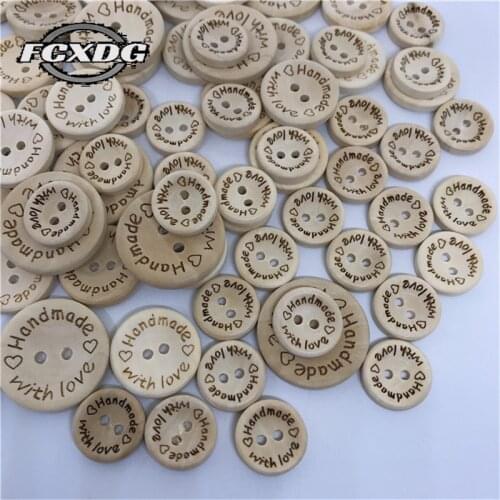 100pcs 15/20mm Wooden Buttons for Crafts Handicraft Accessories Scrapbooking Buttons DIY Sewing Supplies Buttons for Clothing
