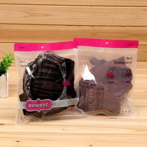 100pcs Various Sizes Reclosable Plastic Packaging Bags Zip Lock Poly bags Zipper Clear Ziplock bags For Bras