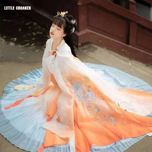 2021 Chinese Drama Hanfu Dress Female Women Elegant Hanfu Chinese Ancient Embroidery Traditional Clothes Folk Dance Costumes