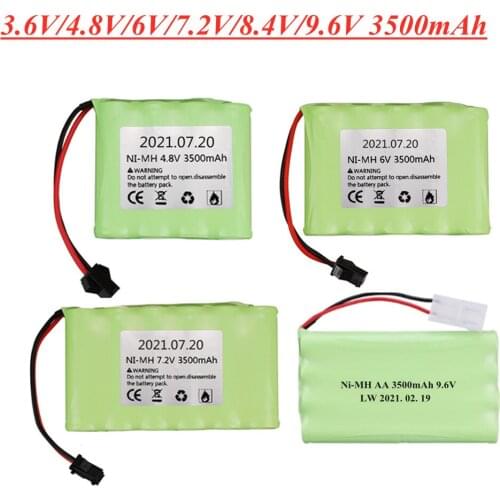 3.6V/4.8V/6V/7.2V/8.4V/9.6V 3500mah NI-MH AA 3000mah Rechargeable Battery Pack For Remote Control Toys Electric Car Volt SM Plug