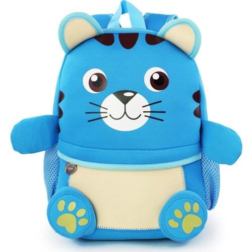 3D Cute Cartoon Cat Bear Design Kindergarten Children School Bag Comfortable Neoprene Material School Backpack for Boys Girls