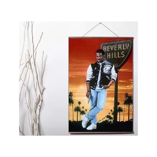 More Style Choose Beverly Hills Cop Movie Art Print canvas Poster Canvas Scroll Painting with wood