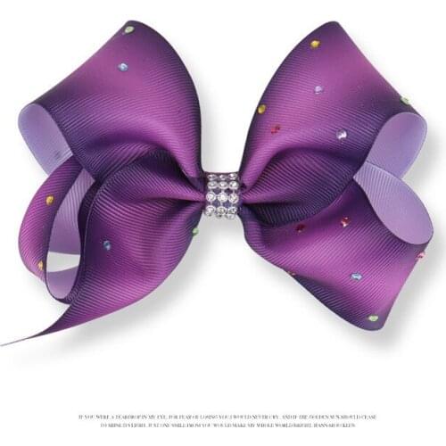 Factory Price 3pcs JojoSiwa Large Hair Bow full glitter grosgrain tape bowknot barrettes clip Pvc Toy Gift