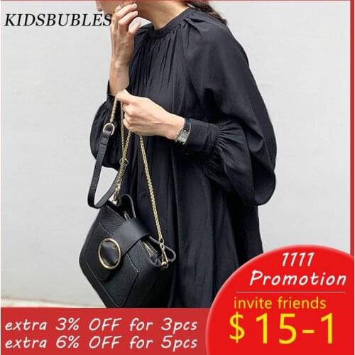 Autumn Long Sleeve T-shirt Solid Black Office Ladies Elegant Korean Basic Loose Women Pullover Tops Tees for Spring Minimalist