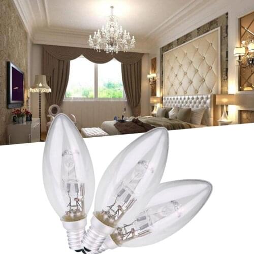 E14 Halogen Lamp Bulb Candle Shape AC 220V-240V Lighting Household Supplies