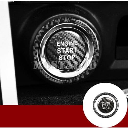 For Subaru BRZ Carbon Fiber Console Engine Start Stop Button Cover 2012-2019 2pcs Black/Red Car Decor Car Trim
