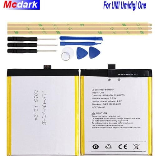 Mcdark 3550mAh High Quality Battery For UMI Umidigi One Batterie Bateria Accumulator AKKU ACCU PIL Mobile Phone with Tools Set