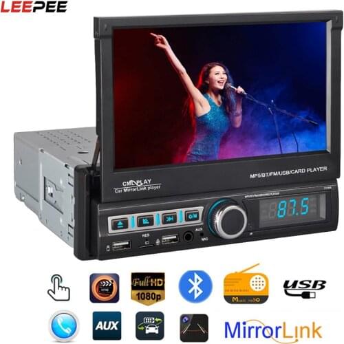 MP5 Bluetooth FM AUX Radio Stereo CML-Player Car Mirror Link Player 1 DIN Car Autoradio Auto Multimedia Player 7'' Touch Screen