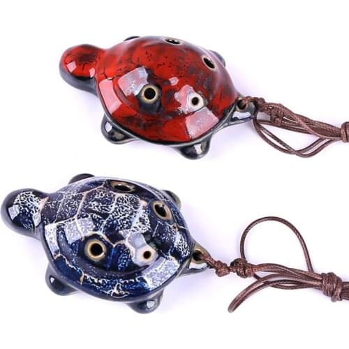 NEW Beginners instrument Six-hole Midrange C tortoise Ocarina necklace N488