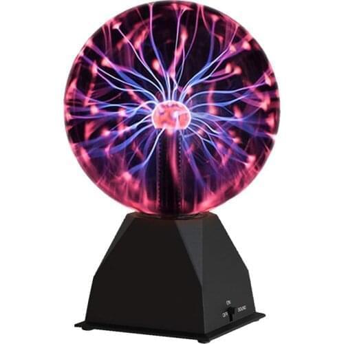 ZK20 Plasma Ball Glass Touch Sensitive USB/Battery Powered Novelty Science Thunder Lightning Plasma Lamp with Sound Sensitive