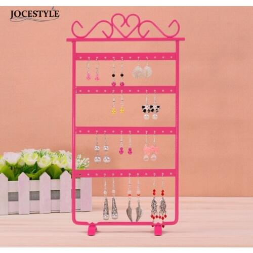 2020 Hot sale Jewelry Earrings Display Stand fashion 48 Hole Rack Stand Holder Jewerly High Metal Base шкатулка для украшений
