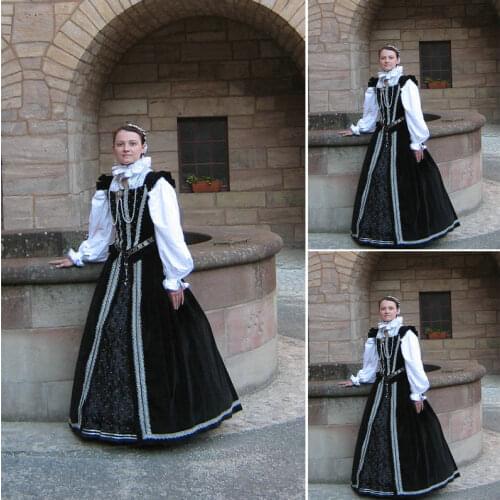 ON SALE!Customer-made black Vintage Costumes Gothic/Civil War Renaissance dress Ball Gown Dress Halloween dresses US 4-16 C-083