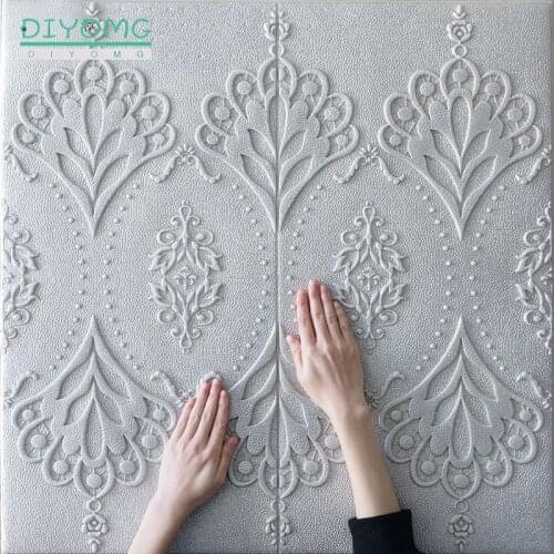 Self-Adhesive 3D Wall Stickers PVC Waterproof Foam Wallpaper European Wall Stickers Living Room TV Background Decor Panels Brick
