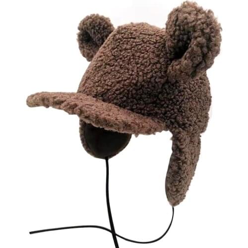 Unisex Hat Cute Winter Warm Women Cap Men Fashion Cartoon Male Outdoor Wear Adjustable Female Casual Helmet Caps