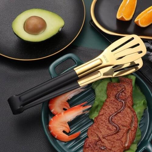 Stainless steel Food Tong Stainless Steel Kitchen Tongs Non-slip Cooking Clip Clamp BBQ Salad Tools Grill Kitchen Accessories