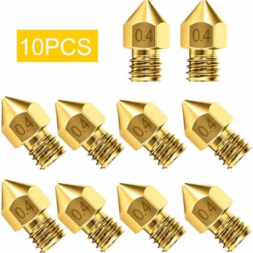 10pcs 3d Printer Nozzle Accessory Mk8 0.4mm For Cr-10 For Ender 3 For Anet A8 3d Printer Parts Office Work Accessories#p45