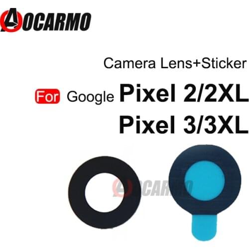 1Pcs Back Rear Camera Lens Glass With Sticker Adhesive For Google Pixel 2 3 XL 2xl 3XL Replacement Part