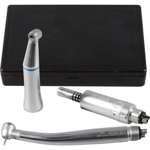 Dental LED High Speed turbine Handpiece +Push Button Slow Low Contra Angle Inner Water Handpiece Air Motor