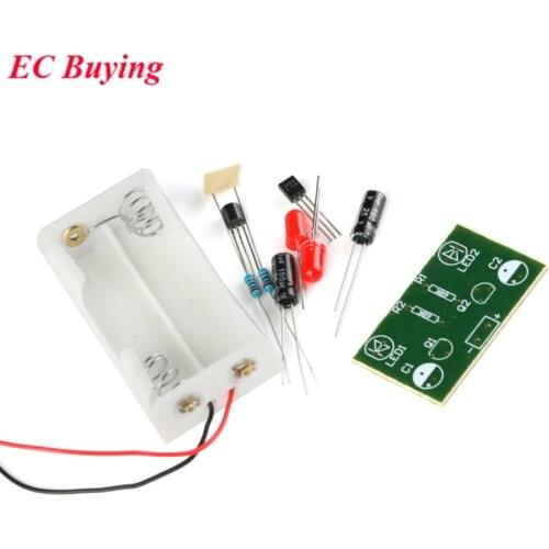1 pcs Triode Transistor Multivibrator LED Flash Light Electronic Parts DIY Kit Welding Practice with Battery Case