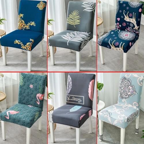 Universal chair cover dining chair cover elastic chair cover spandex printed cover chair party decoration chair cover 1/2/4/6pcs