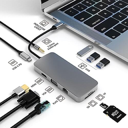 Notebook Splitter Hdmi 4/10 Input Port USB HUB Mini High-efficiency Transmission Hard Disk Computer Accessories Mouse Keyboad