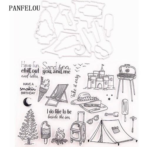 Cutting dies Tent camping Transparent Silicone Rubber Clear Stamps cartoon Scrapbooking/DIY Easter Childrens toys album
