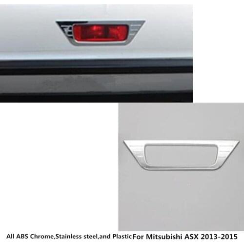 For Mitsubishi ASX 2013 2014 2015 Car Detector Frames Stick ABS Chrome Cover Trim Back Tail Rear Brake Light Lamp Sticks 1pcs