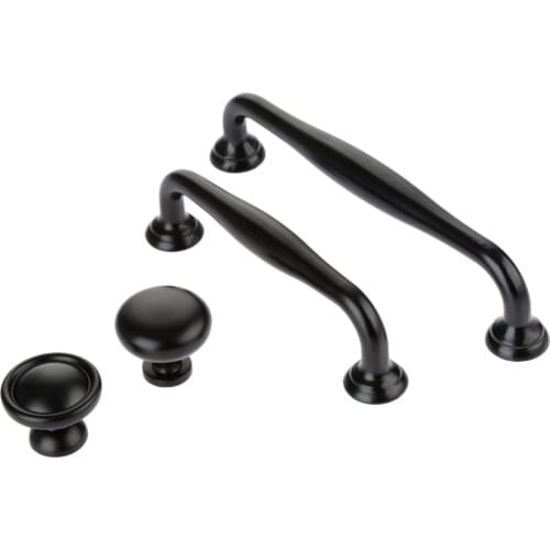 1pc Knob European style Handle Black Kitchen Door Handles Cupboard Wardrobe Drawer Pull Cabinet Knob Furniture Hardware Deco