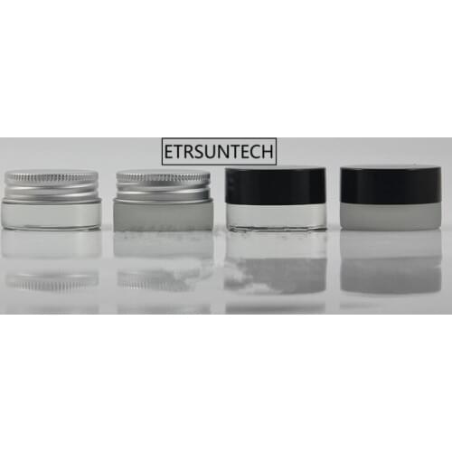100pcs 5g Mini frosted glass cream make up jar with aluminum lids cosmetic container cosmetic packaging glass jar F3411