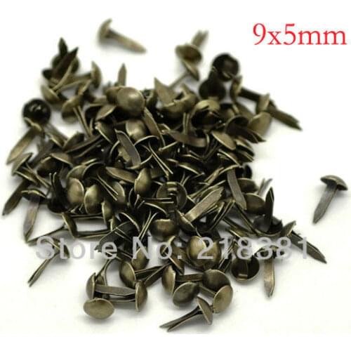 1000 Bronze Tone Round Brads Scrapbooking Embellishment 9x5mm(3/8"x1/4")