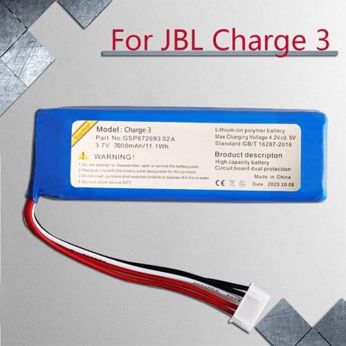 3.7V 7000mah/9000mah Rechargeable Battery for JBL Charge 3 GSP1029102A Bateria for JBL Flip 3 GRAY GSP872693 P763098 03