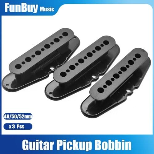 3pcs Single Coil Pickup Slug Bobbin for Electric Guitar Pickup Coil lnternal Model Cover Plastic 48/50/52mm Pole Spacing Bobbin